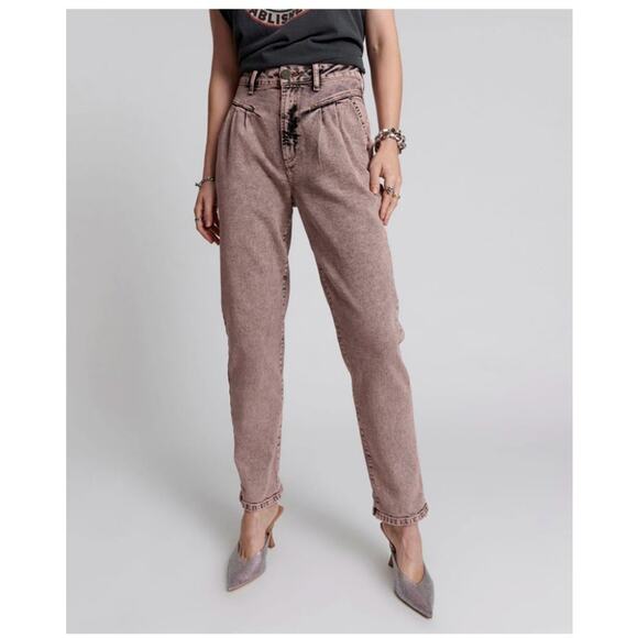 One Teaspoon Streetwalkers High Waist 80s Fit Denim Jeans Acid Wash Sz 22 Grunge - Picture 1 of 9